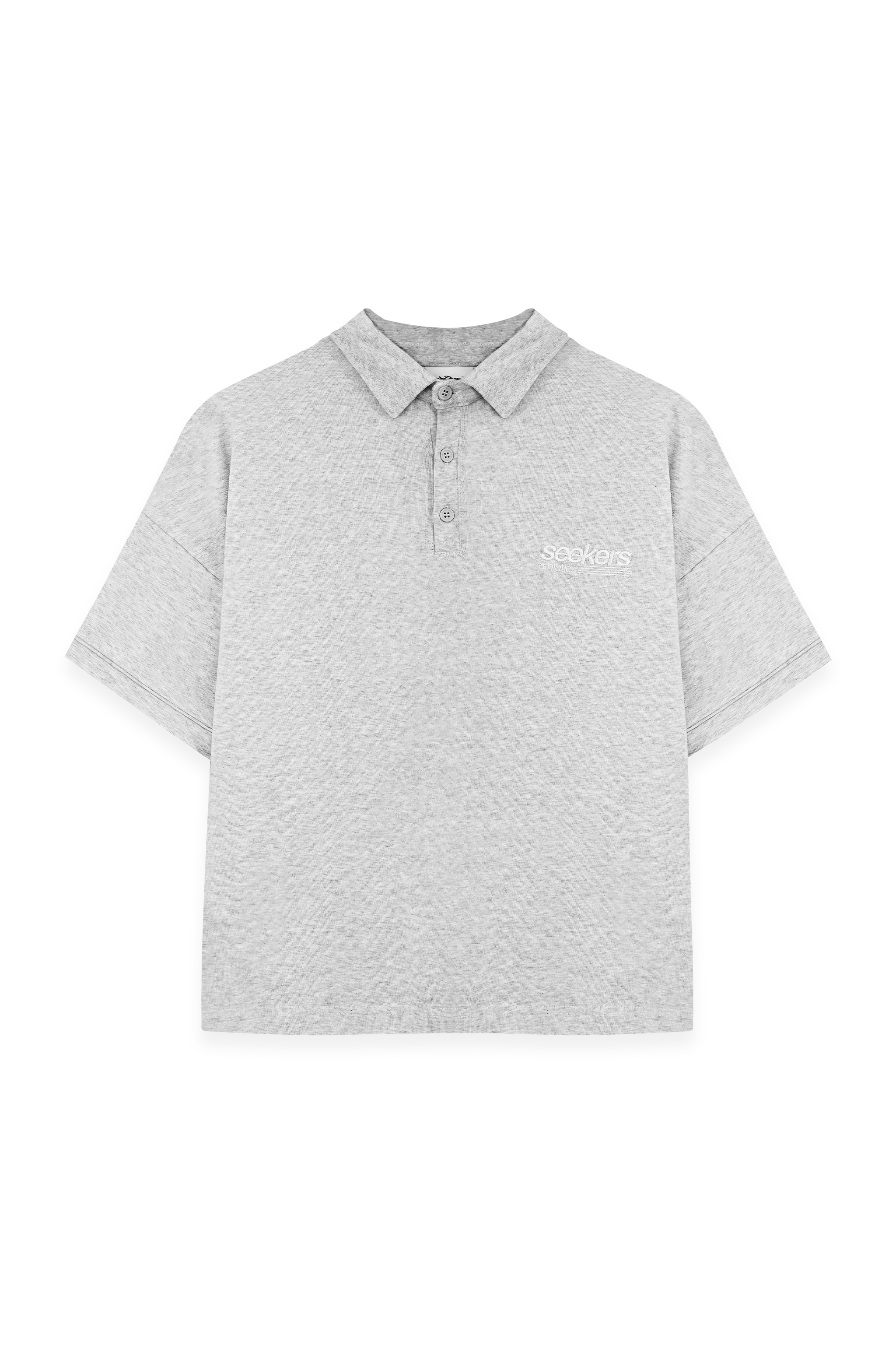 Lite Oversized Polo in Heather Grey